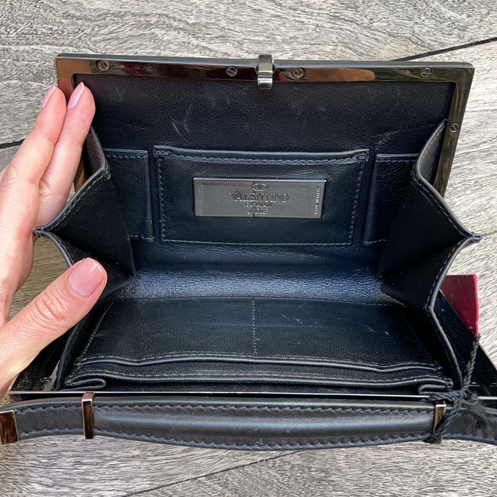 NEW Valentino Rockstud Studded Minaudiere Clutch - Picture 12 of 14